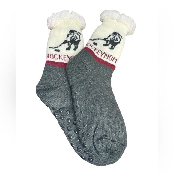 💎 Hockey Mom Sherpa Socks Grey - Picture 2 of 8